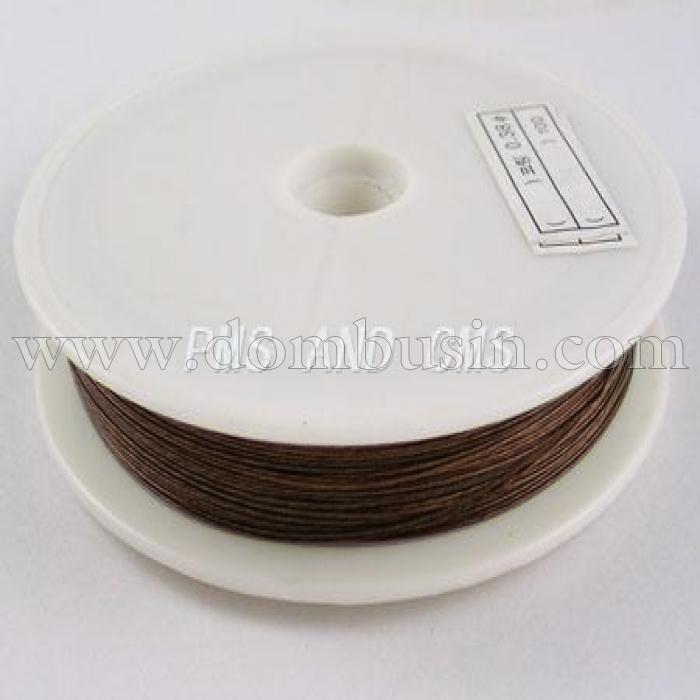Тросик Ювелирный Сталь 0.38мм/60м, Цвет: Коричневый, Размер: Диаметр 0.38мм, около 60м/катушка, (УТ0028033)