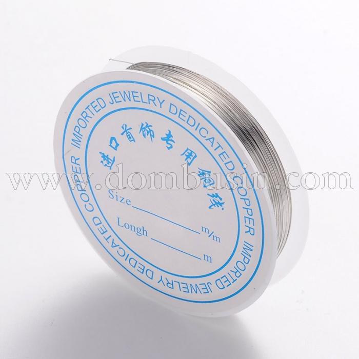 Мідна Дріт 1мм / 2м, Колір: Срібло, Товщина 1 мм, близько 2м / котушка, (УТ0028121)