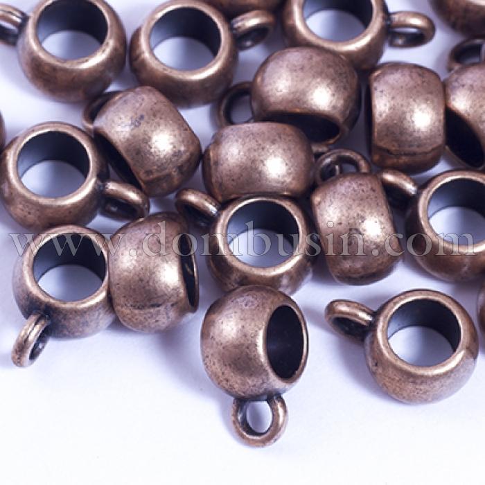 Бейл Біжутерний сплав, Тибетський Стиль, Рондель, Колір: Мідь, Розмір: 8х5мм, Отвір 2мм і 3.5мм, (УТ0029224)