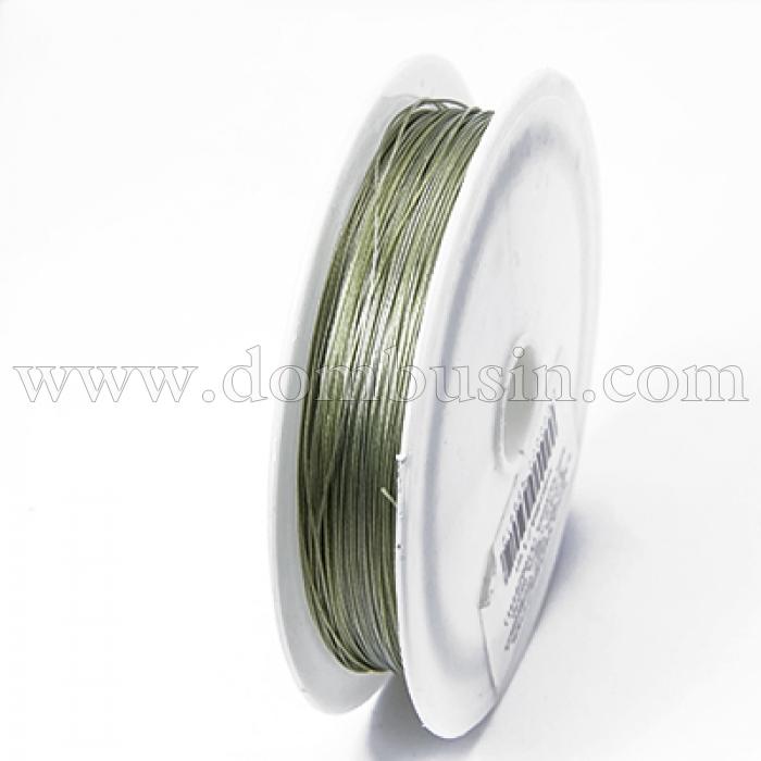 Тросик Ювелирный Сталь 0.38мм/60м, Цвет: Оливковый, Размер: Диаметр 0.38мм, около 60м/катушка, (УТ0029441)