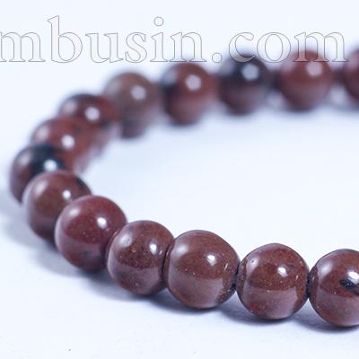 Бусины Натуральный Обсидиан Красное Дерево, На нитях, Круглые, Размер: 4.5мм, Отверстие 1мм, около 96шт/нить, (УТ0030794)