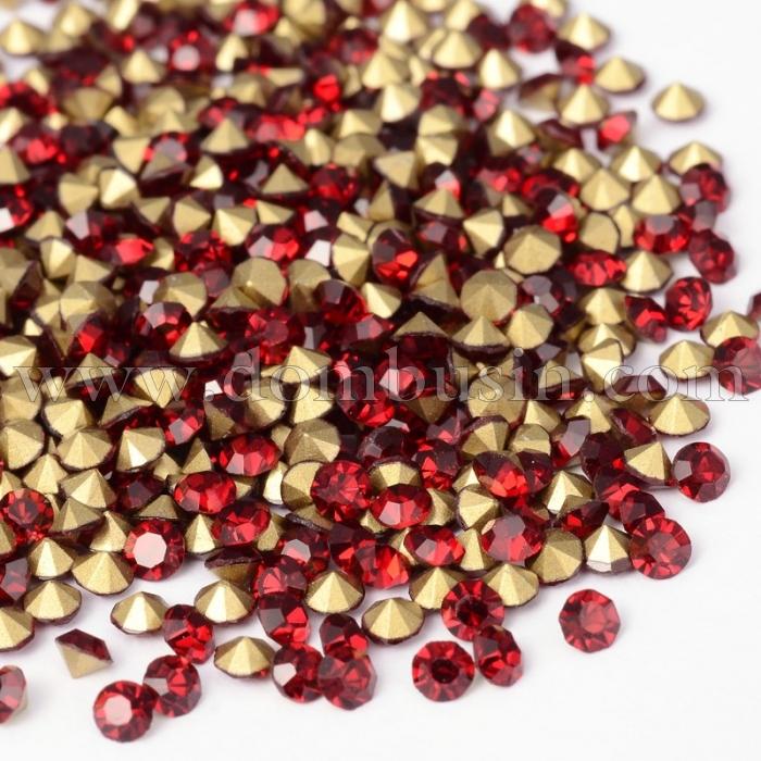 Стразы Бриллиант Стекло Класс А, Покрытые сзади, Цвет: Сиам, Размер: 2.7~2.8мм, (УТ0030593)