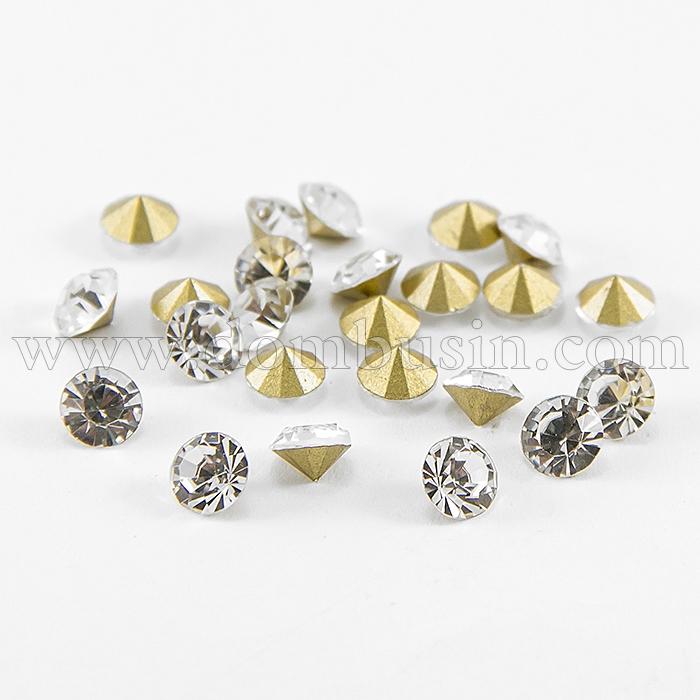 Стрази Діамант Клас А, Скло, Покриті ззаду, Колір: Кристал АВ, Розмір: 1.4~1.5 мм, (УТ0030635)