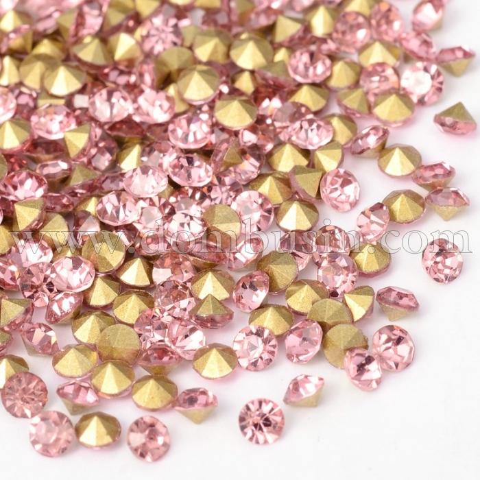 Стрази Діамант Скло Клас А, Покриті ззаду, Колір: Світло-рожевий, Розмір: 6~6.2мм, (УТ0030680)