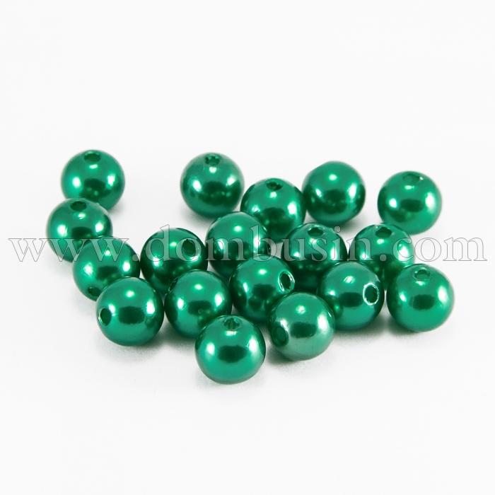 Жемчуг Бусины Акриловые, Глянцевые, Круглые, Цвет: Зеленый, Диаметр 6мм, Отв-тие 1.5мм, около 230шт/25г, (УТ0030190)