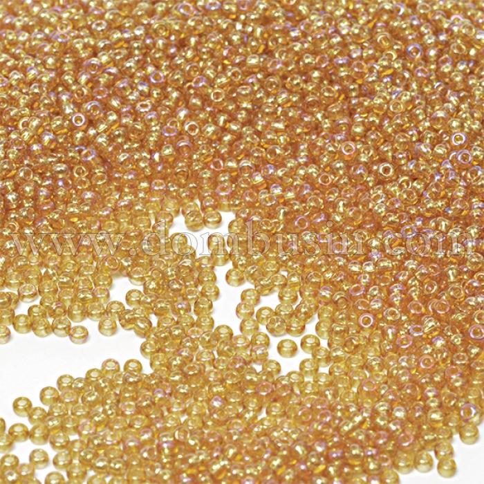 Бисер 11070 Чешский Preciosa 10/0, Прозрачный радужный TR, Коричневый, Круглый, (УТ100005106)