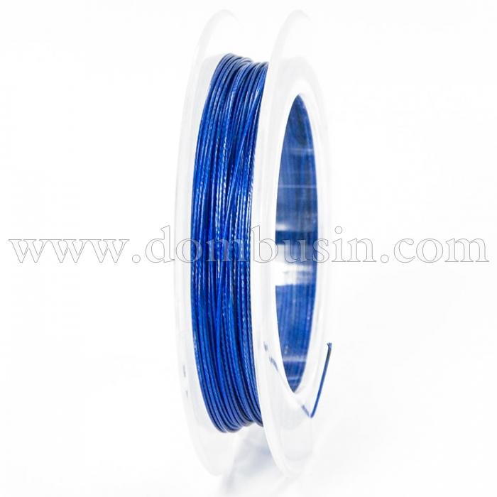 Тросик Ювелирный Сталь 0.38мм/10м, Цвет: Синий, Размер: Диаметр 0.38мм, 10м/катушка, (УТ100005507)