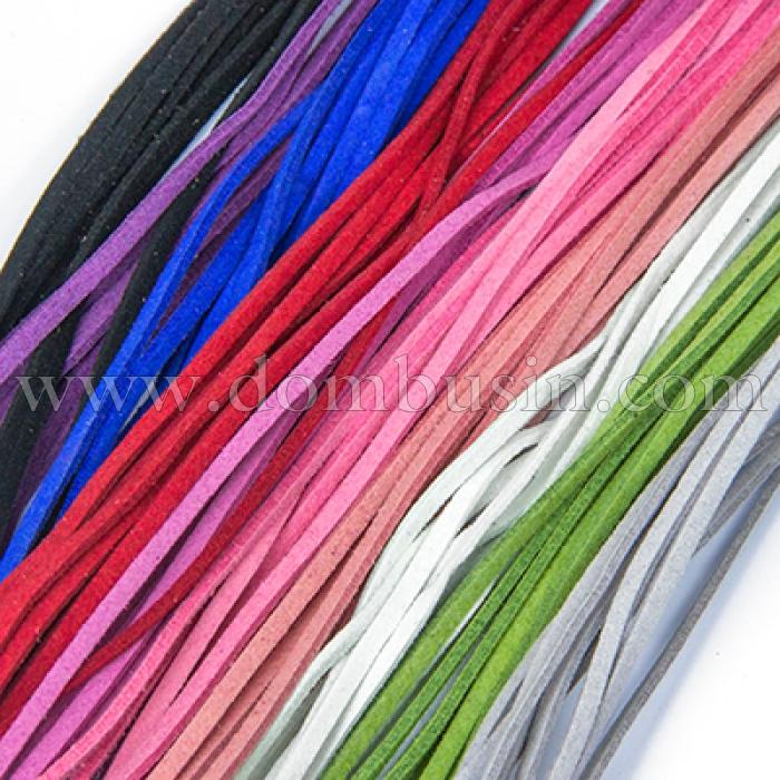 Шнур Замшевий, Колір: Мікс, Розмір: Ширина 2.5мм, Товщина 1.4мм, 1шт / 1м, (УТ100005710)