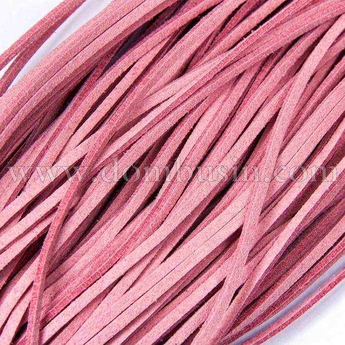 Шнур Замшевый, Цвет: Светло-коралловый, Размер: Ширина 2.5мм, Толщина 1.4мм, 1шт/1м, (УТ100005713)