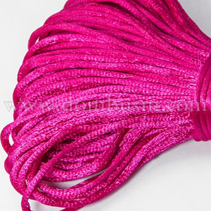Шнур Поліестер, Світло-Вишневий, 2мм, близько 20м/зв'язка, (УТ100005612)
