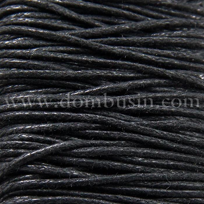 Шнур Вощений Бавовняний, Колір: Чорний, Розмір: Товщина 1 мм, (УТ100005748)