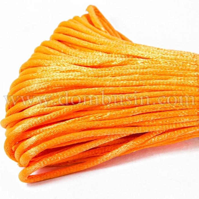 Шнур Поліестер, Колір: Помаранчевий, Розмір: 2 мм, близько 20м / зв'язка, (УТ100006356)