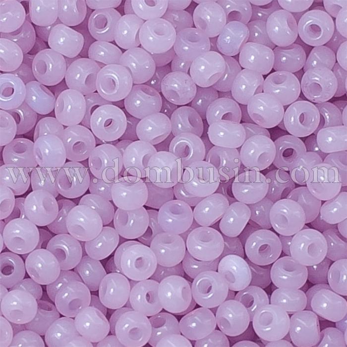 Бисер 02295 Чешский Preciosa 10/0, Алебастр Цветной DA, Розовый, Круглый, (УТ100007360)