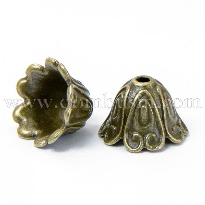 Шапочки для Бусин Металеві, Конус, Колір: Бронза, 15х11мм, Отвір 2мм (УТ100007463)