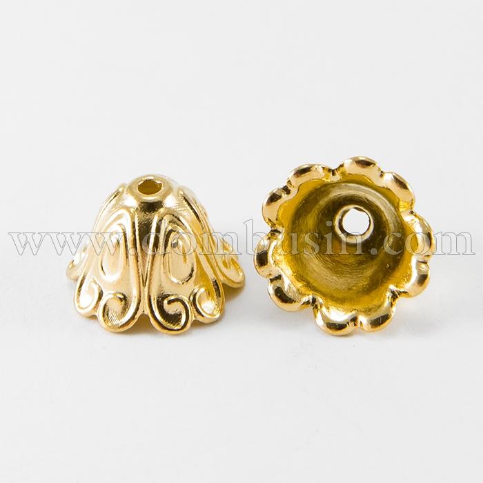 Шапочки для Бусин Металеві, Конус, Колір: Золото, 15х11мм, Отвір 2мм (УТ100007466)