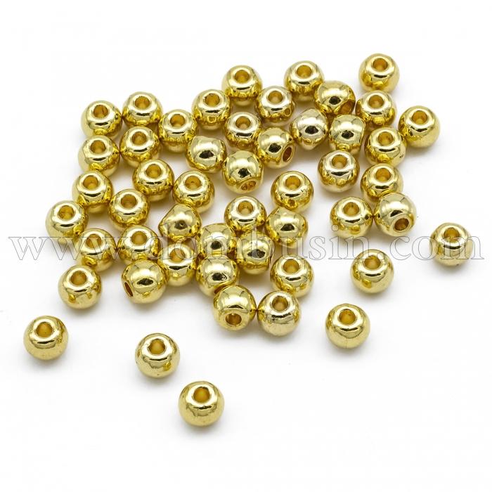Бусины-Разделители Бижутерный Сплав, Бочонок, Цвет: Золото, Размер: 6х4.5мм, Отверстие 2мм, (УТ100007611)