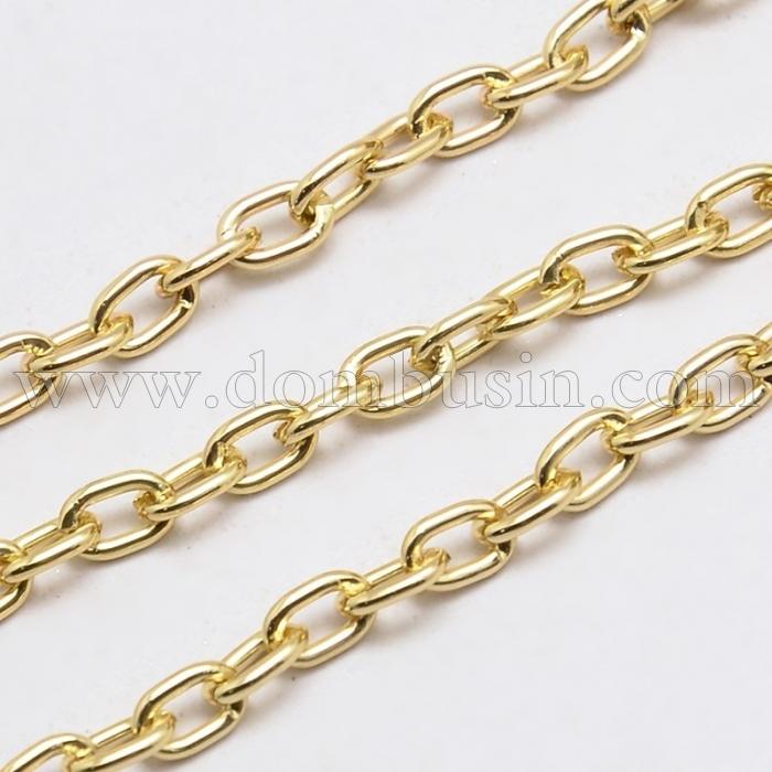 Цепь Алюминиевая Якорная, Цвет: Золото, Звено: 5.8x3.8мм, Толщина 1мм, (УТ100007202)