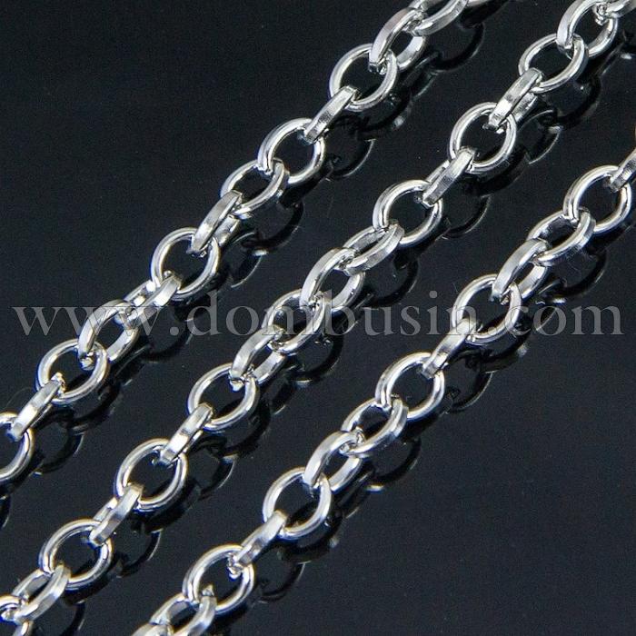 Ланцюг Якірне Плетіння, Залізо, Колір: Платина, Ланка: Діаметр 5мм, Товщина 1 мм, (УТ100007228)