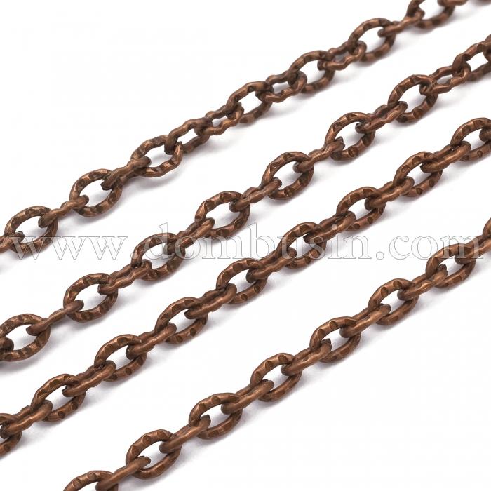 Цепь Якорное Плетение, Железо, Цвет: Медь, Звено: 3x2мм, Толщина 0.5мм, (УТ100007231)