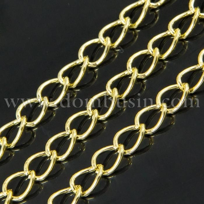 Цепь Витое Плетение, Железо, Цвет: Золото, Звено: 8х6мм, Толщина 1мм, (УТ100006615)