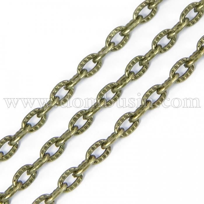 Ланцюг Якірне Плетіння, Залізо, Колір: Бронза, Ланка: 5.8х3.5мм, Товщина 0.9мм, (УТ100007534)