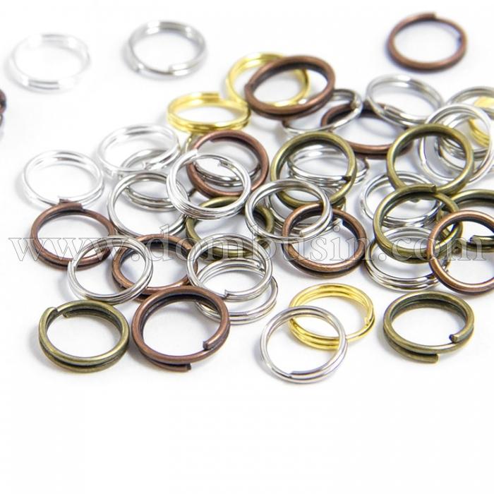 Колечка Подвійні, Залізні, Колір: Мікс, Розмір: 5мм, Товщина 0.7мм, 50г / близько 650шт, (УТ100007184)