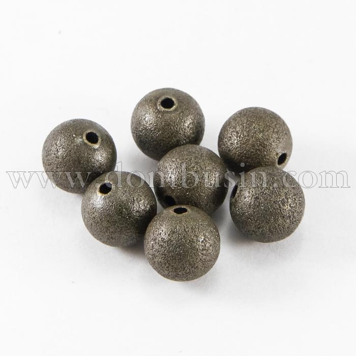 Намистини Зоряна Пил, Латунь, Круглі, Колір: Бронза, Розмір: Діаметр 10мм, Отвір 1.8мм, (УТ100007278)