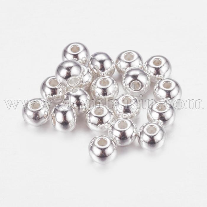 Бусины-Разделители Бижутерный Сплав, Круглые, Цвет: Античное Серебро, Размер: 5х5х4мм, Отверстие 1.5мм, (УТ100007947)