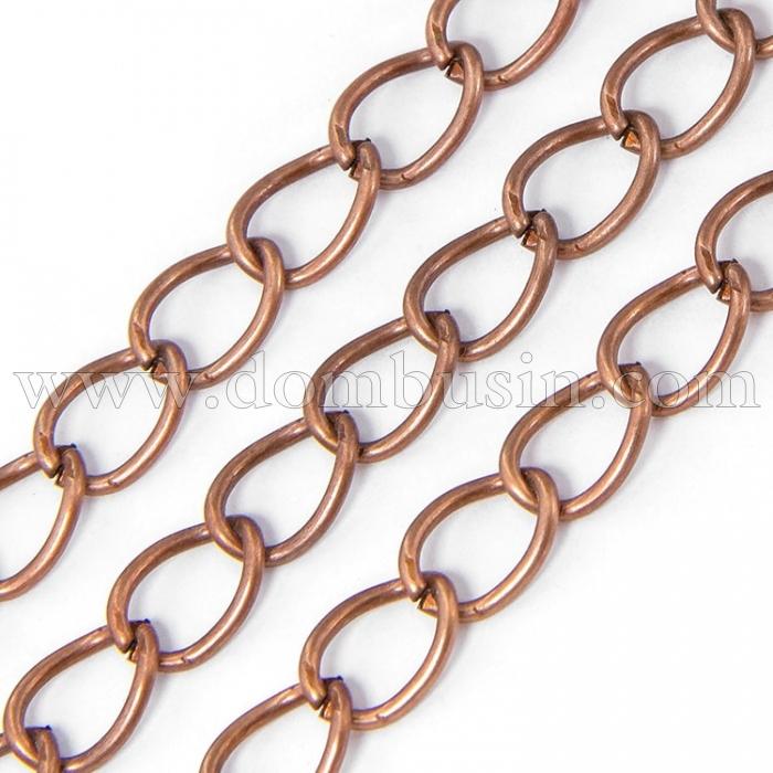 Ланцюг Залізо Твіст, Колір: Мідь, Ланка: 11x8мм, Товщина 1.4мм, (УТ100007217)