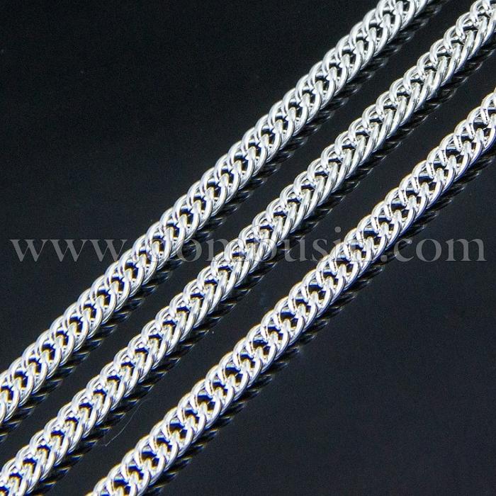 Ланцюг Залізо Подвійна, Колір: Срібло, Ланка: 4x3мм, Товщина 0.6мм, (УТ100007221)