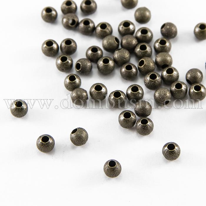 Бусины Звездная Пыль, Латунь, Круглые, Цвет: Бронза, Размер: 4мм, Отверстие 1мм, (УТ100007471)