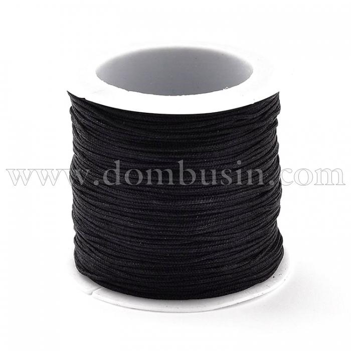 Шнур Нейлоновый, Цвет: Черный, Размер: Диаметр 0.8мм, около 27м/1катушка, (УТ100009687)