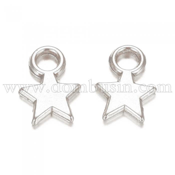 Кулон Звезда, Металл, Цвет: Серебро, Размер: 10х8x2мм, Отверстие 2.5мм, (УТ100008741)