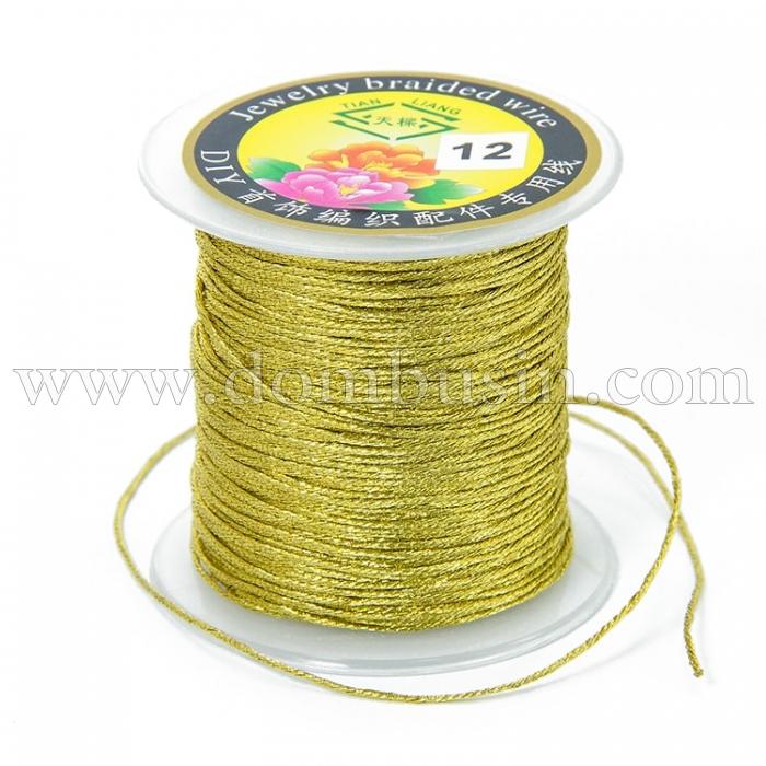 Шнур Металлический Круглый, Цвет: Золотистый, Размер: Диаметр 1мм, (УТ100009974)