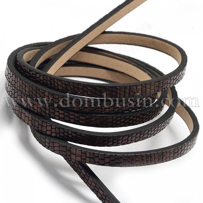 Шнур Штучна Шкіра, Колір: Коричневий, Розмір: 5х2мм, близько 1.2м / шт, (УТ100009069)