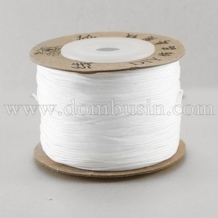 Шнур Нейлоновий, Колір: Білий, Розмір: Діаметр 0.8мм, (УТ100009904)
