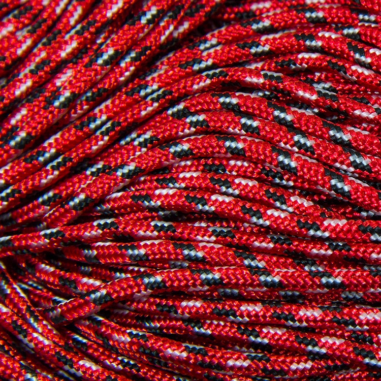 Шнур Паракорд Полиэстер и Спандекс Полосатый, Цвет: Красный, Размер: 2мм, (УТ100009936)