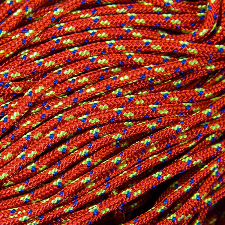 Шнур Паракорд Поліестер та Спандекс Смугастий, Колір: Червоний, Розмір: 2мм, (УТ100009937)