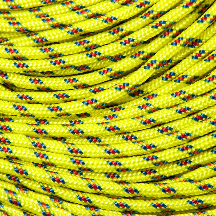 Шнур Паракорд Поліестер та Спандекс Смугастий, Колір: Жовтий, Розмір: 2мм, (УТ100009941)