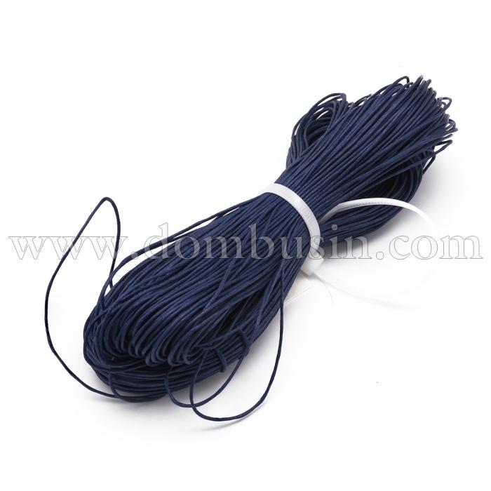 Шнур Вощеный Хлопковый, Цвет: Темно-синий, Размер: Толщина 0.7мм, 60-65м/связка, (УТ100009710)