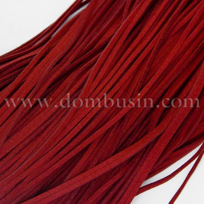 Шнур Замшевий, Колір: Цегляний, Розмір:  2.5х1.4мм, 1шт/1м, (УТ100009730)