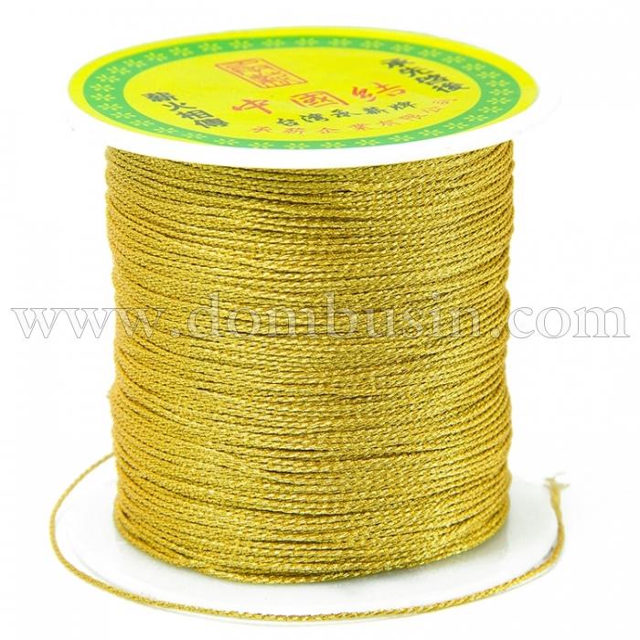 Шнур Нейлоновий з Сталевий Ниткою, Колір: Золотистий, Розмір: Діаметр 1мм, (УТ100009988)