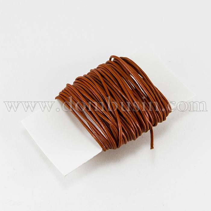 Шнур Натуральна Шкіра, Колір: Шоколад, Розмір: Діаметр 1мм, (УТ100009085)