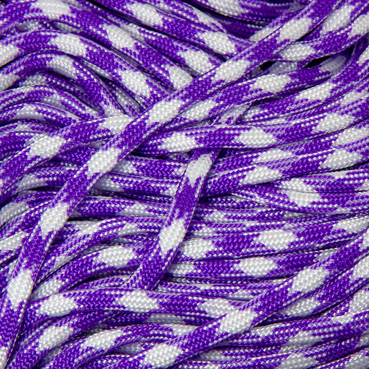 Шнур Паракорд Поліестер і Спандекс 7-ми жильний Смугастий, Колір: Рожево-ліловий, Розмір: 4мм, (УТ100009121)
