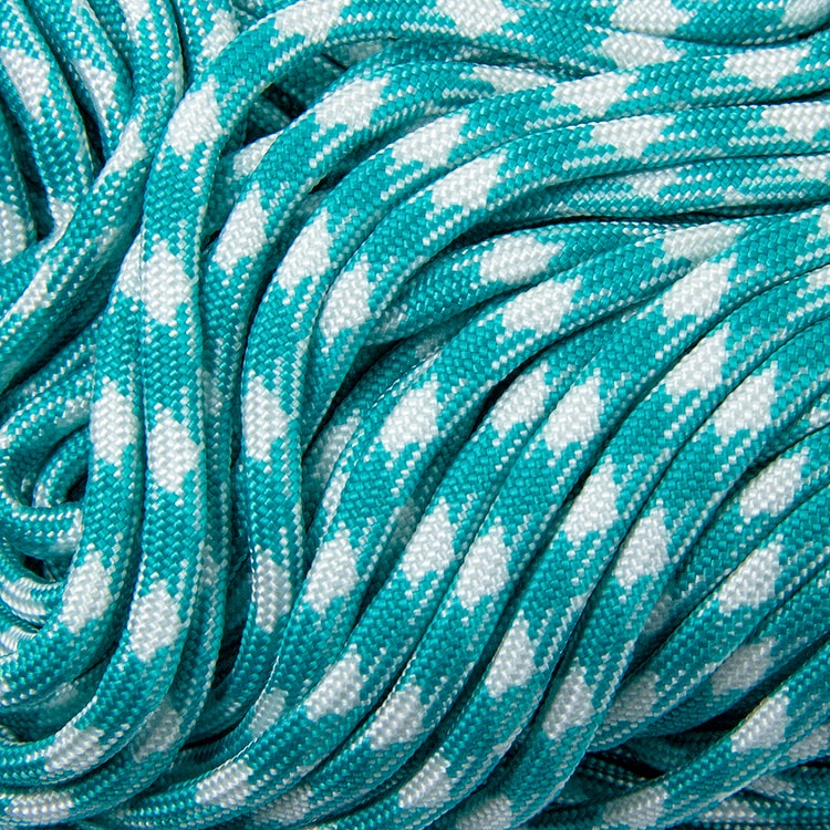 Шнур Паракорд Поліестер та Спандекс 7-ми жильний Смугастий, Колір: Бірюзовий, Розмір: 4мм, (УТ100009124)