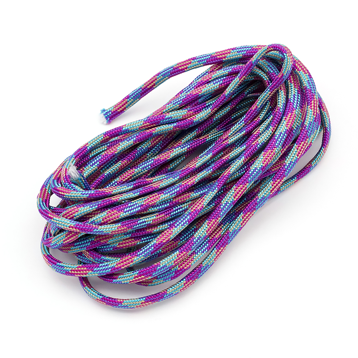 Шнур Паракорд Поліестер та Спандекс 7-ми жильний Смугастий, Колір: Рожево-ліловий, Розмір: 4мм, (УТ100009130)