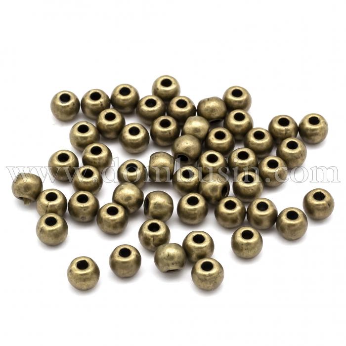Бусины-Разделители Бижутерный Сплав, Бочонок, Цвет: Бронза, Размер: 5х4мм, Отверстие 1.6мм, (УТ100009441)