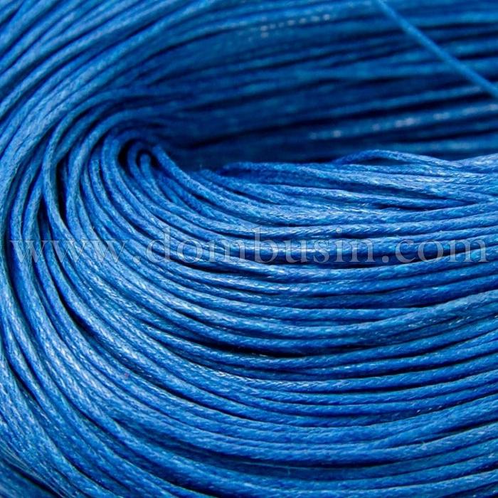Шнур Вощеный Хлопковый, Цвет: Синий, Размер: Толщина 0.7мм, 60-65м/связка, (УТ100009709)