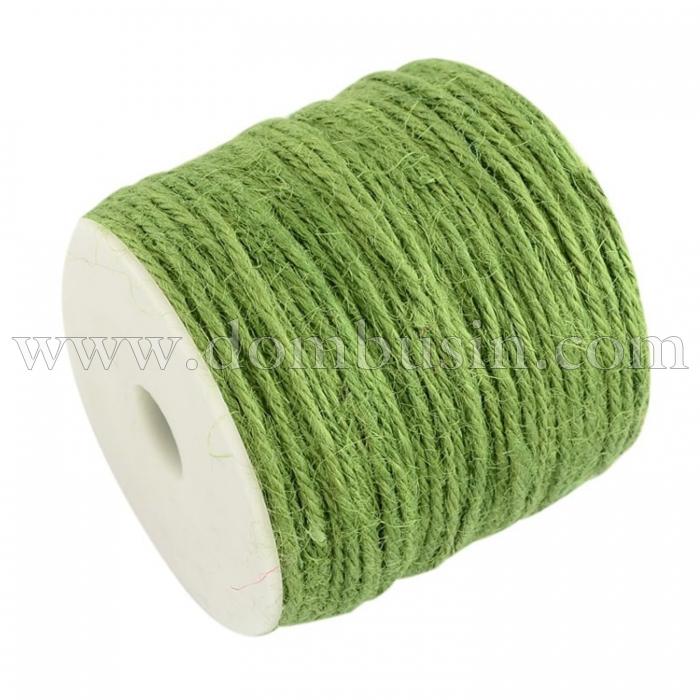 Бечевка Декоративная, Джутовый Пеньковый Шнур, Цвет: Светло-зеленый, Размер: 2мм, (УТ100009765)