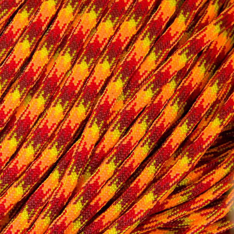 Шнур Паракорд Полиэстер и Спандекс 7-ми жильный Полосатый, Цвет: Темно-оранжевый, Размер: 4мм, (УТ100009117)